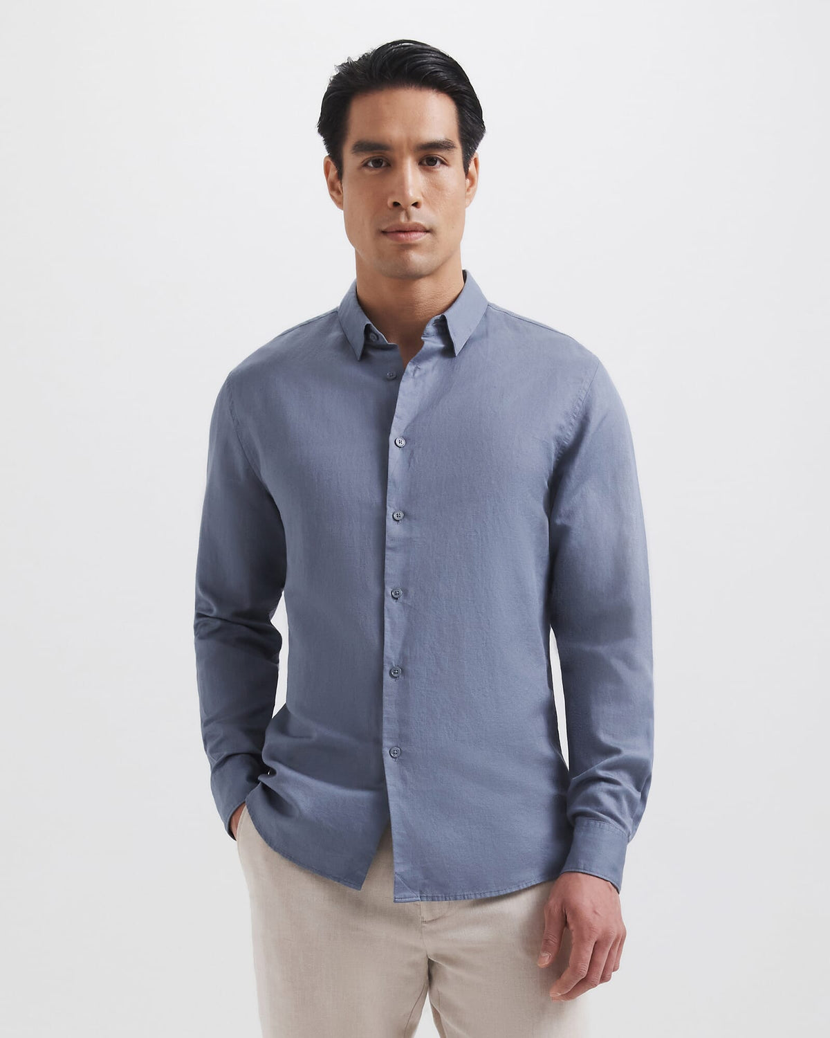 Reeves Long Sleeve Classic Linen Cotton Shirt