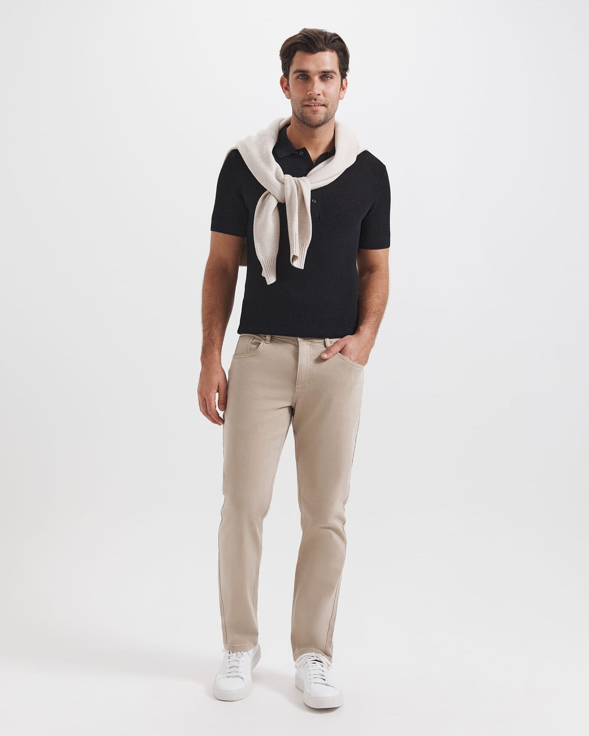 Dario Crochet Knit Polo