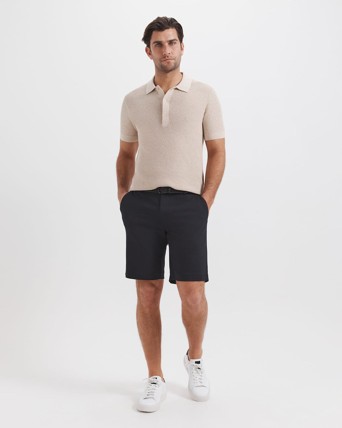 Dario Crochet Knit Polo