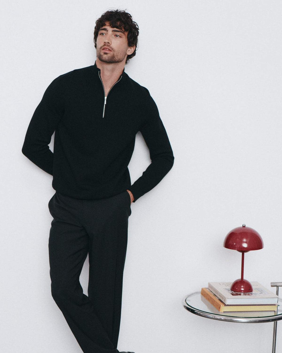 Franklin Quarter Zip Wool Knit Polo