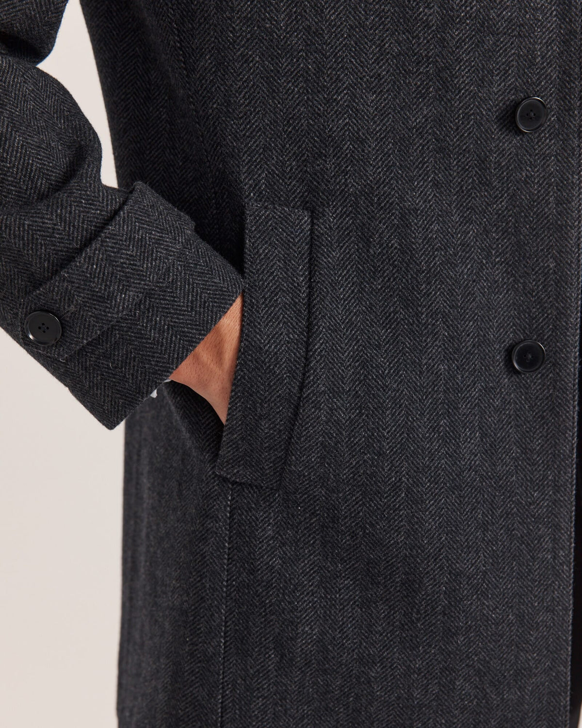 Corey Herringbone Wool Coat