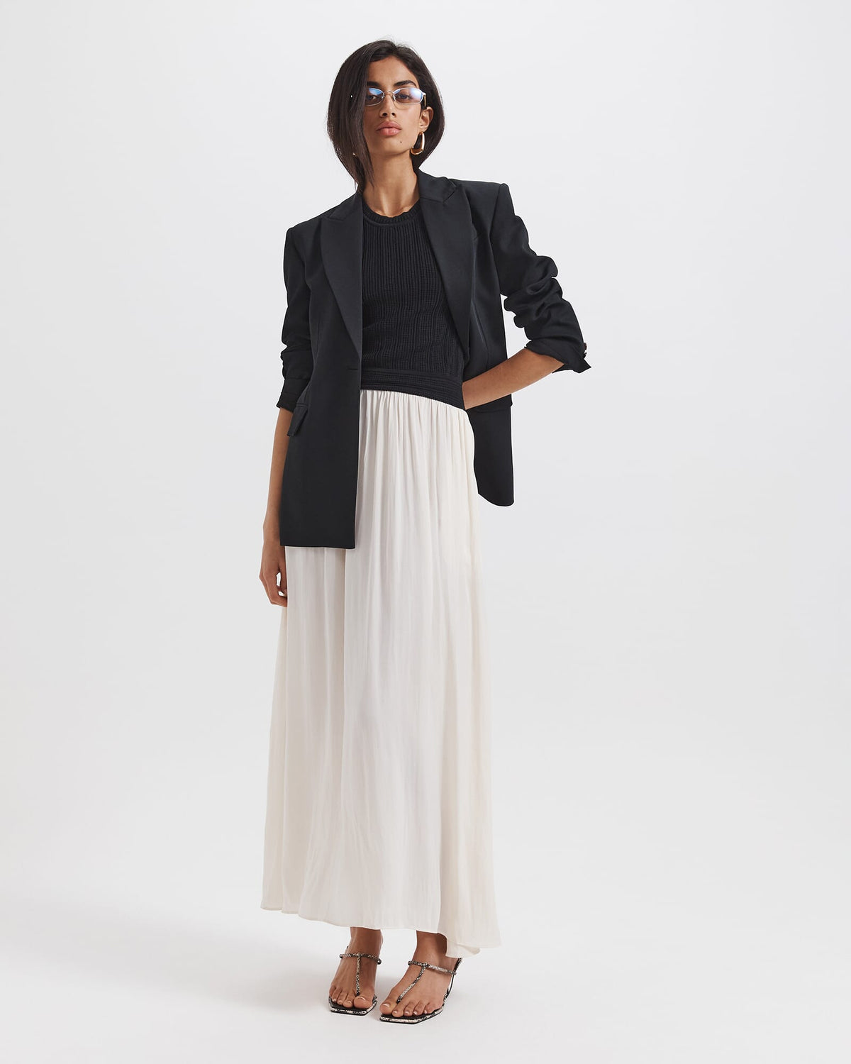 Lillian Mixed Media Midi Dress