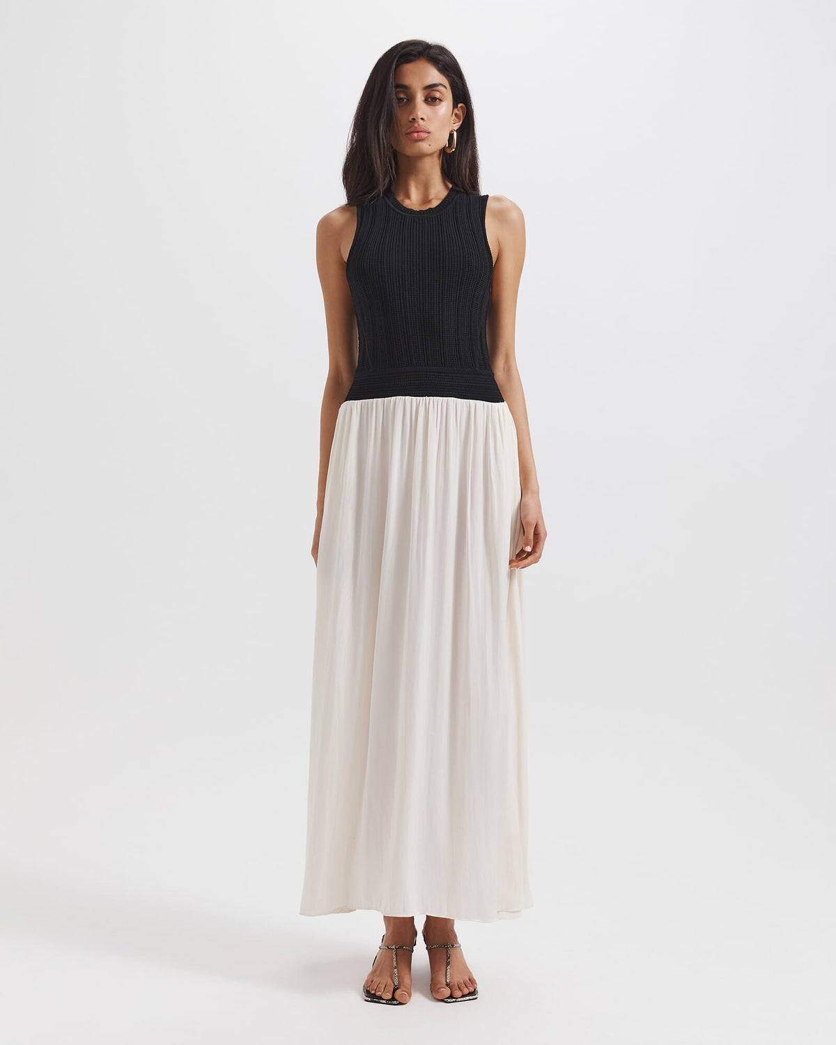 Lillian Mixed Media Midi Dress