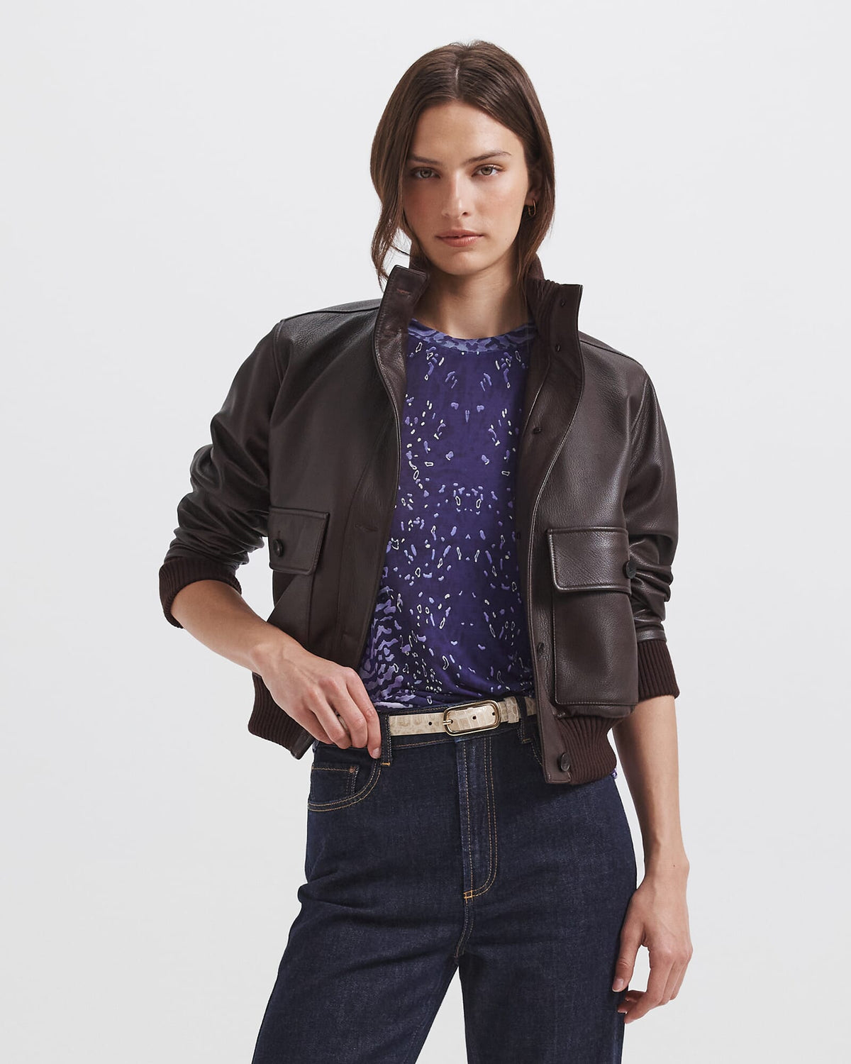 Elyse Leather Bomber