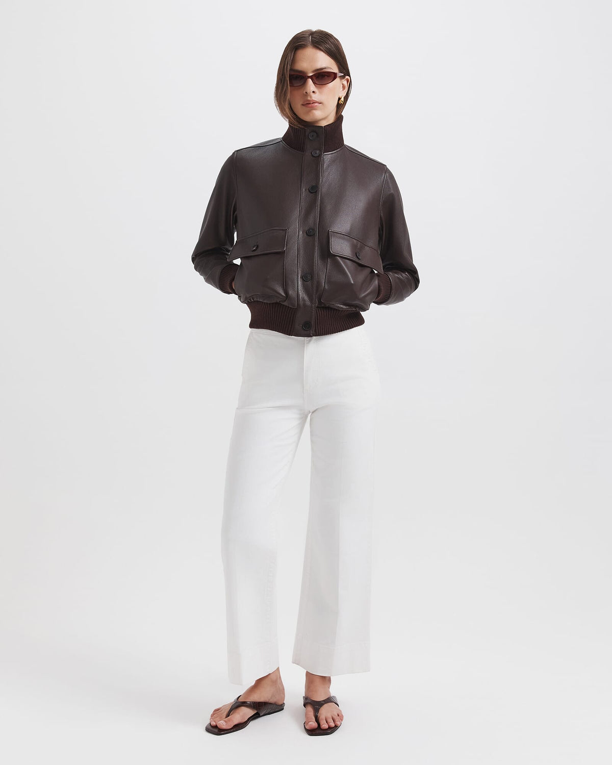Elyse Leather Bomber