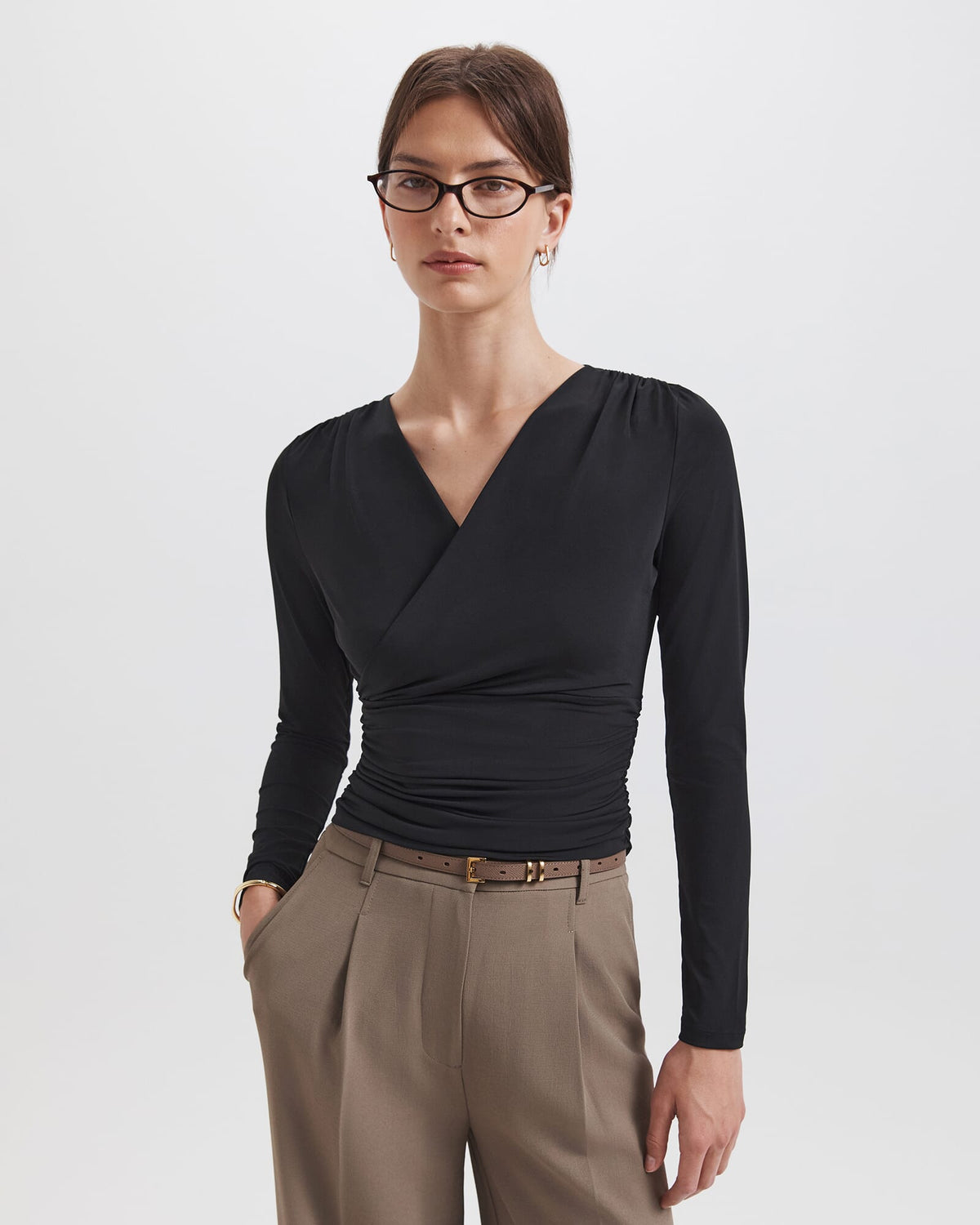Serafina Wrap Long Sleeve Top