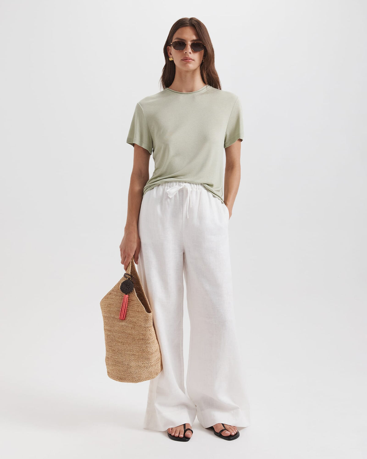 Lila Linen Pull On Pant