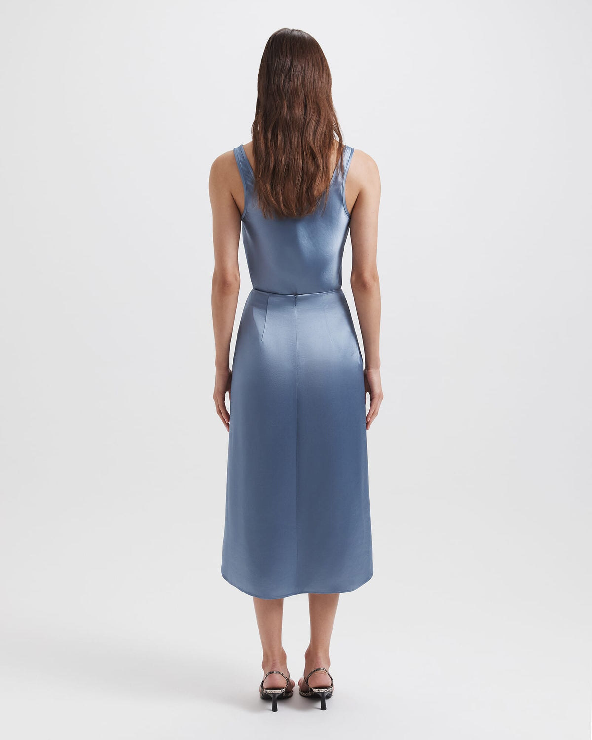 Sallee Draped Front Midi Skirt