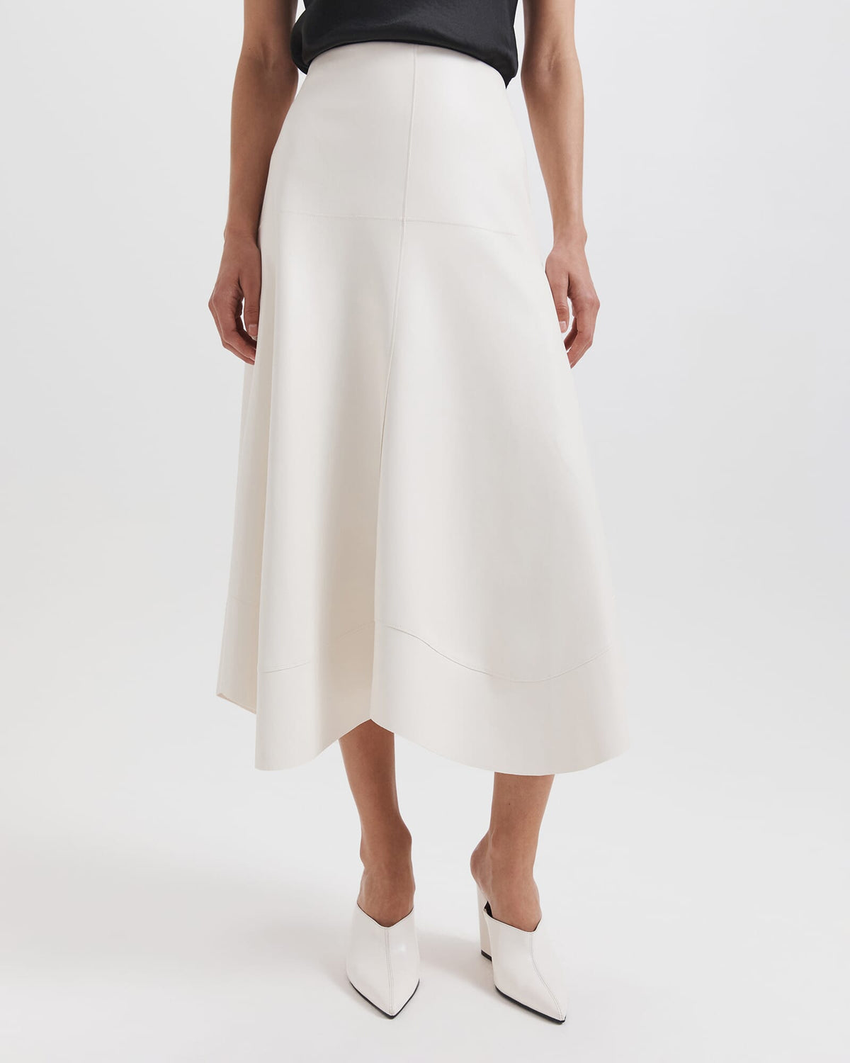 Viv Faux Leather Midi Skirt