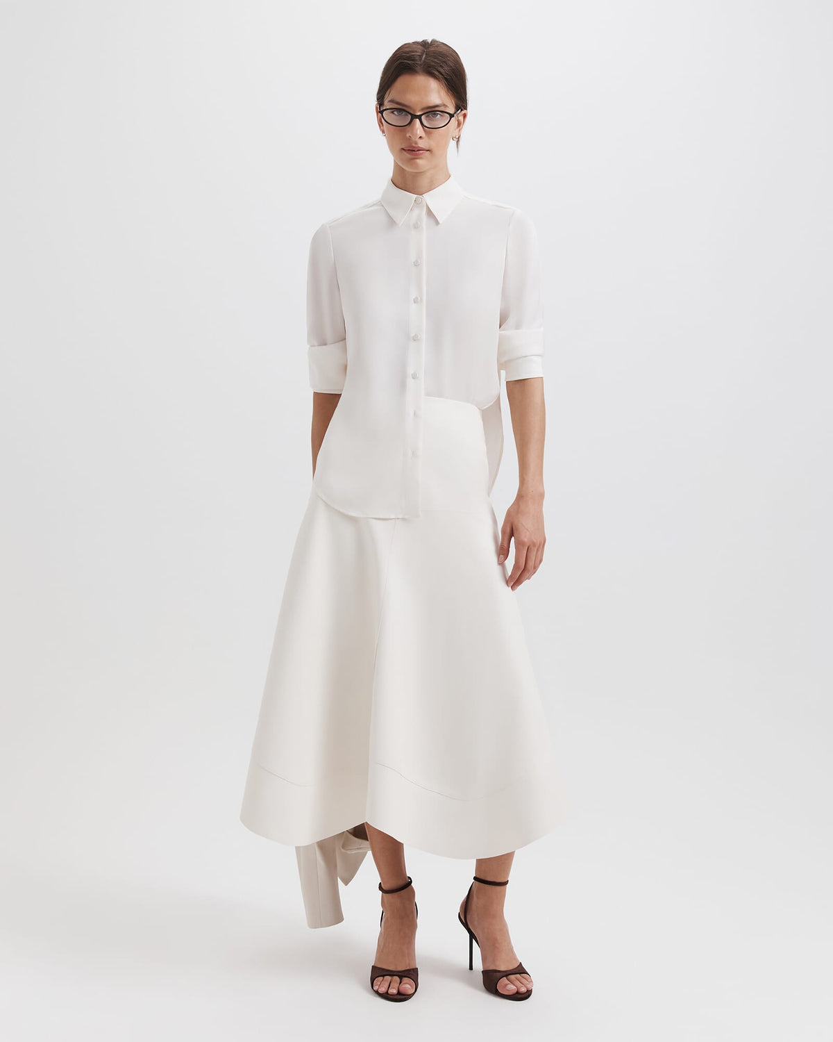 Viv Faux Leather Midi Skirt