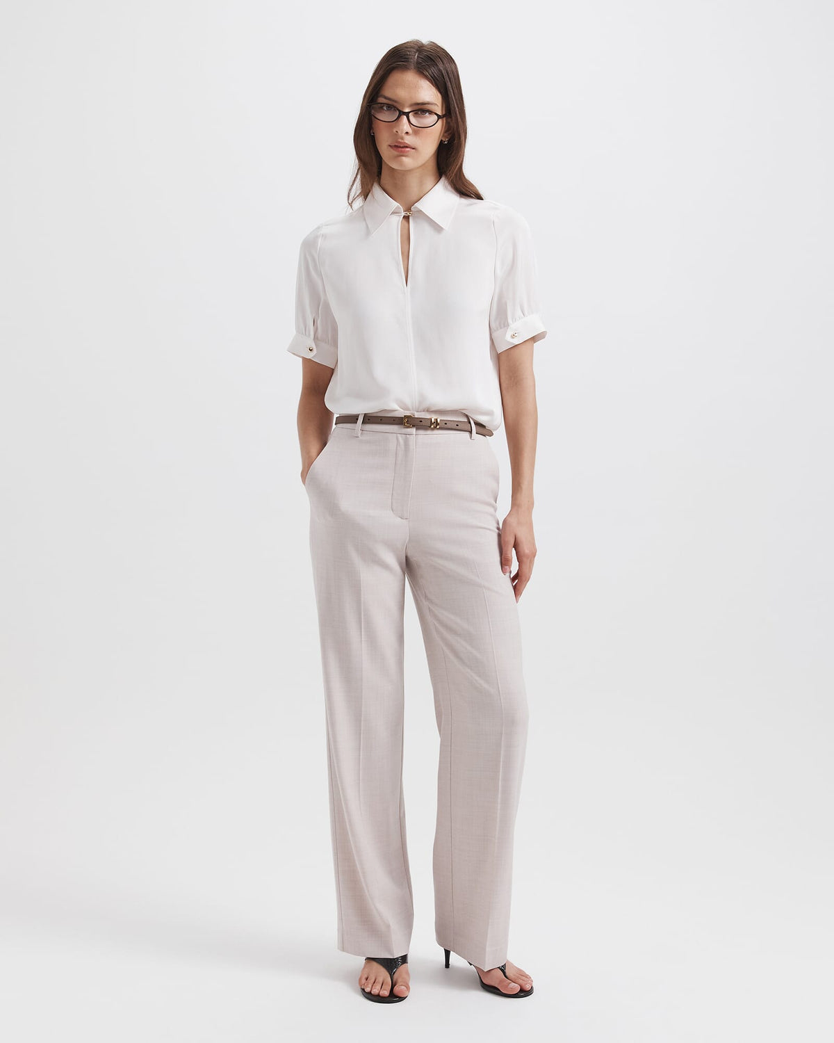 Sadie Silk Short Sleeve Blouse