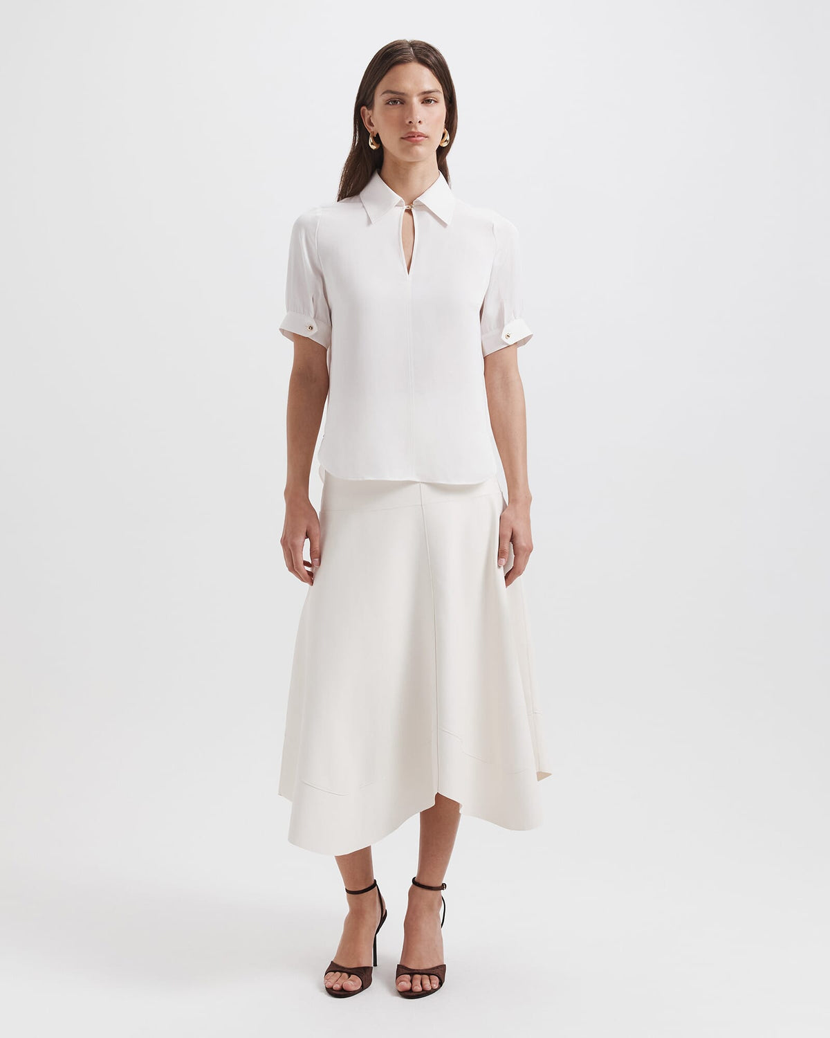 Sadie Silk Short Sleeve Blouse