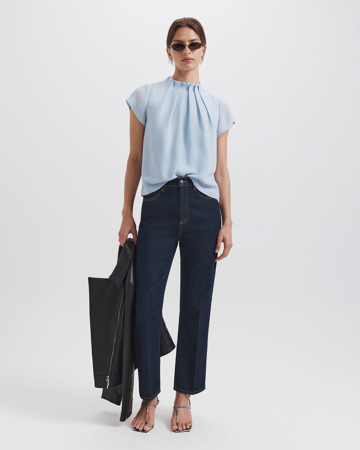 Willa High Neck Short Sleeve Top