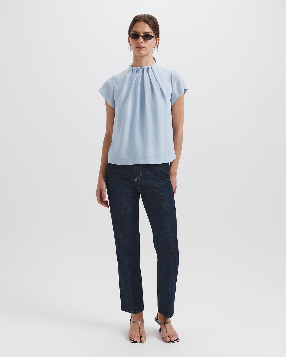 Willa High Neck Short Sleeve Top