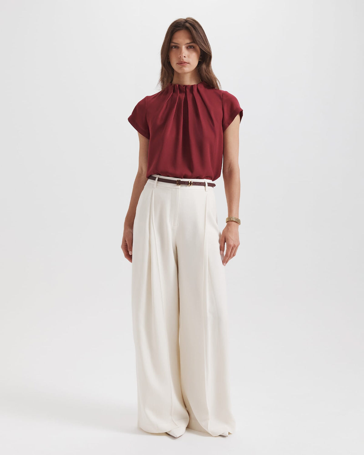 Willa High Neck Short Sleeve Top