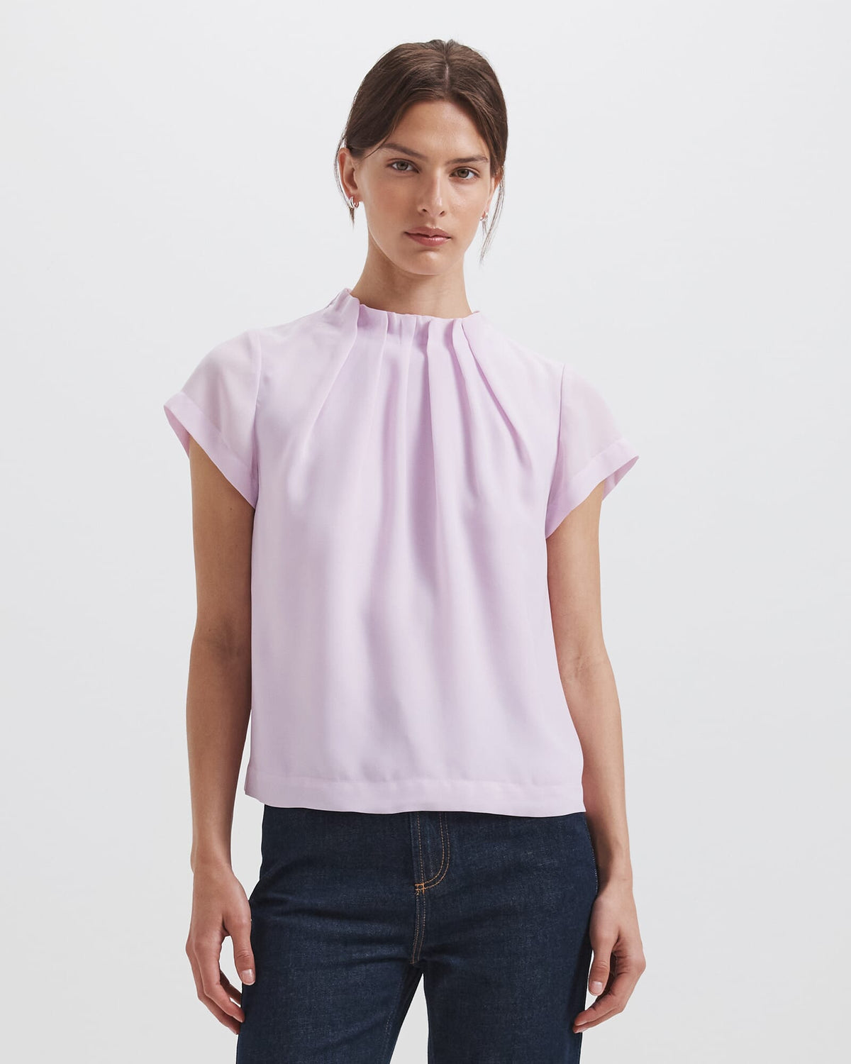Willa High Neck Short Sleeve Top
