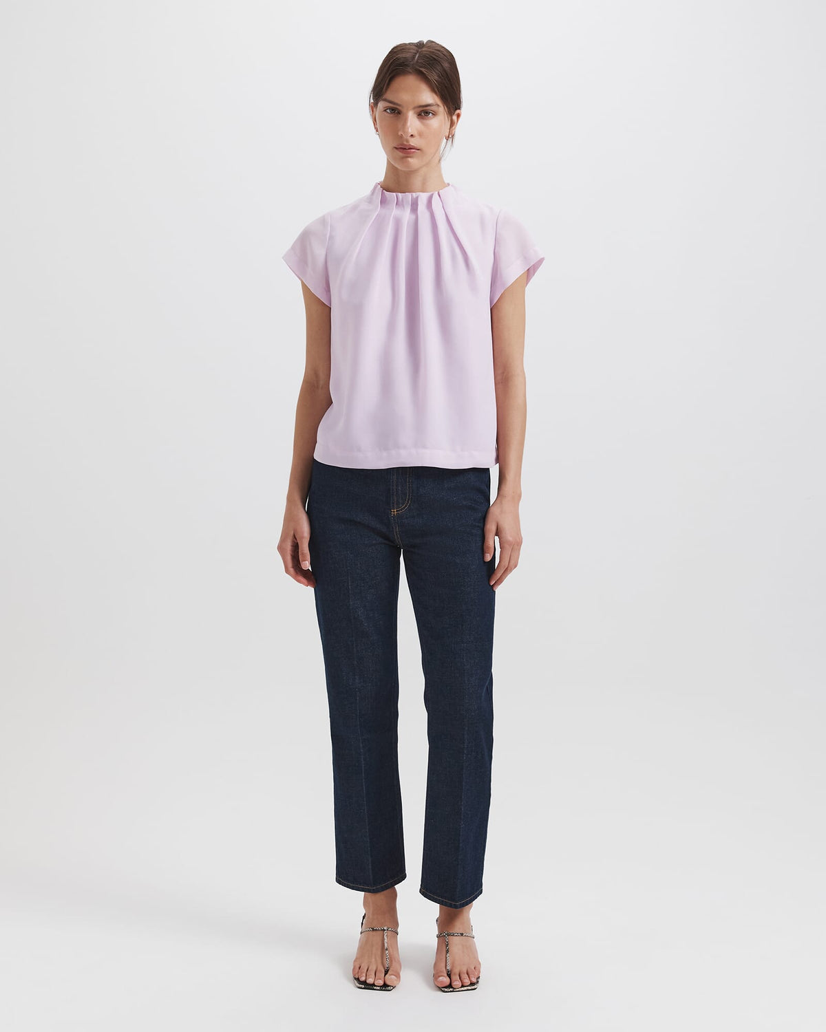 Willa High Neck Short Sleeve Top