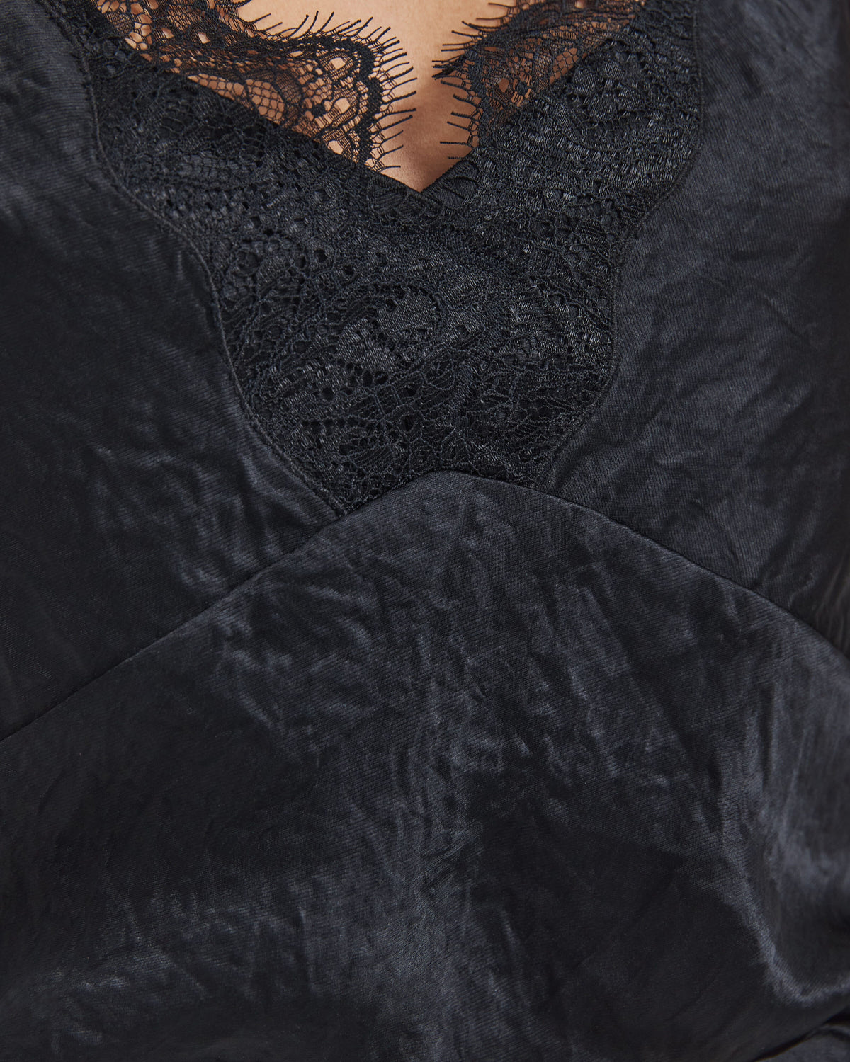 Ivana Crinkle Lace Detail Tank