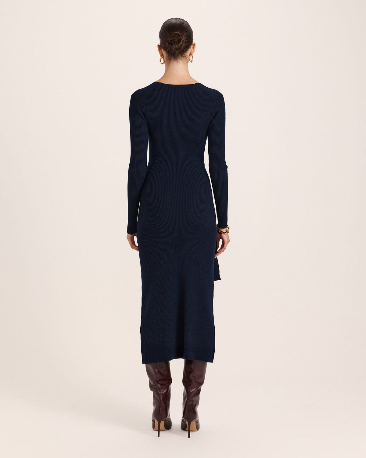 Elle Wool Blend Wrap Knit Dress