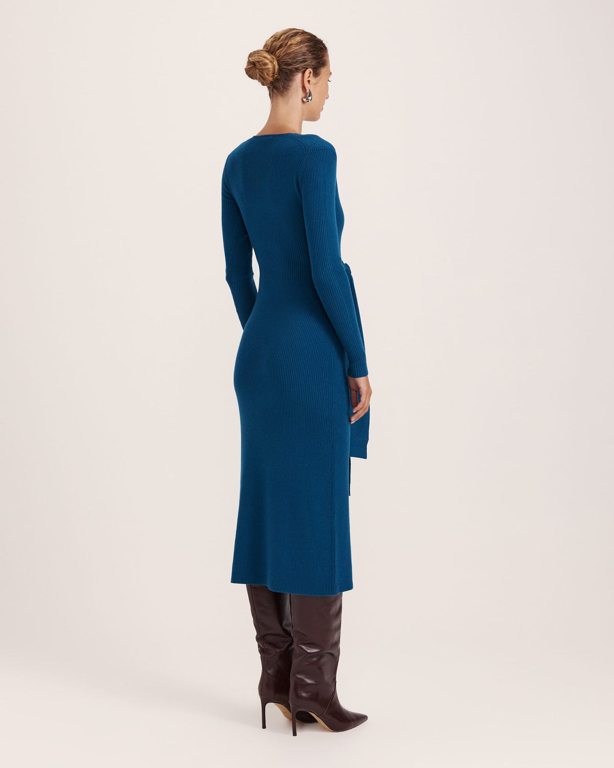 Elle Wool Blend Wrap Knit Dress