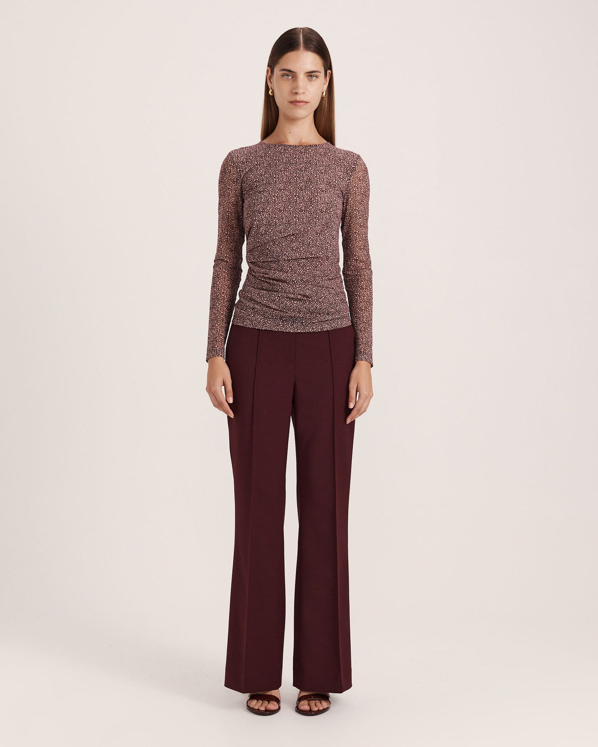 Ohio High Neck Long Sleeve Mesh Top