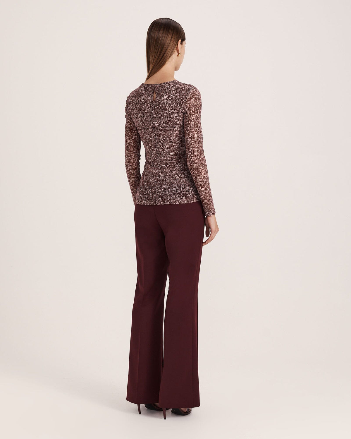 Ohio High Neck Long Sleeve Mesh Top