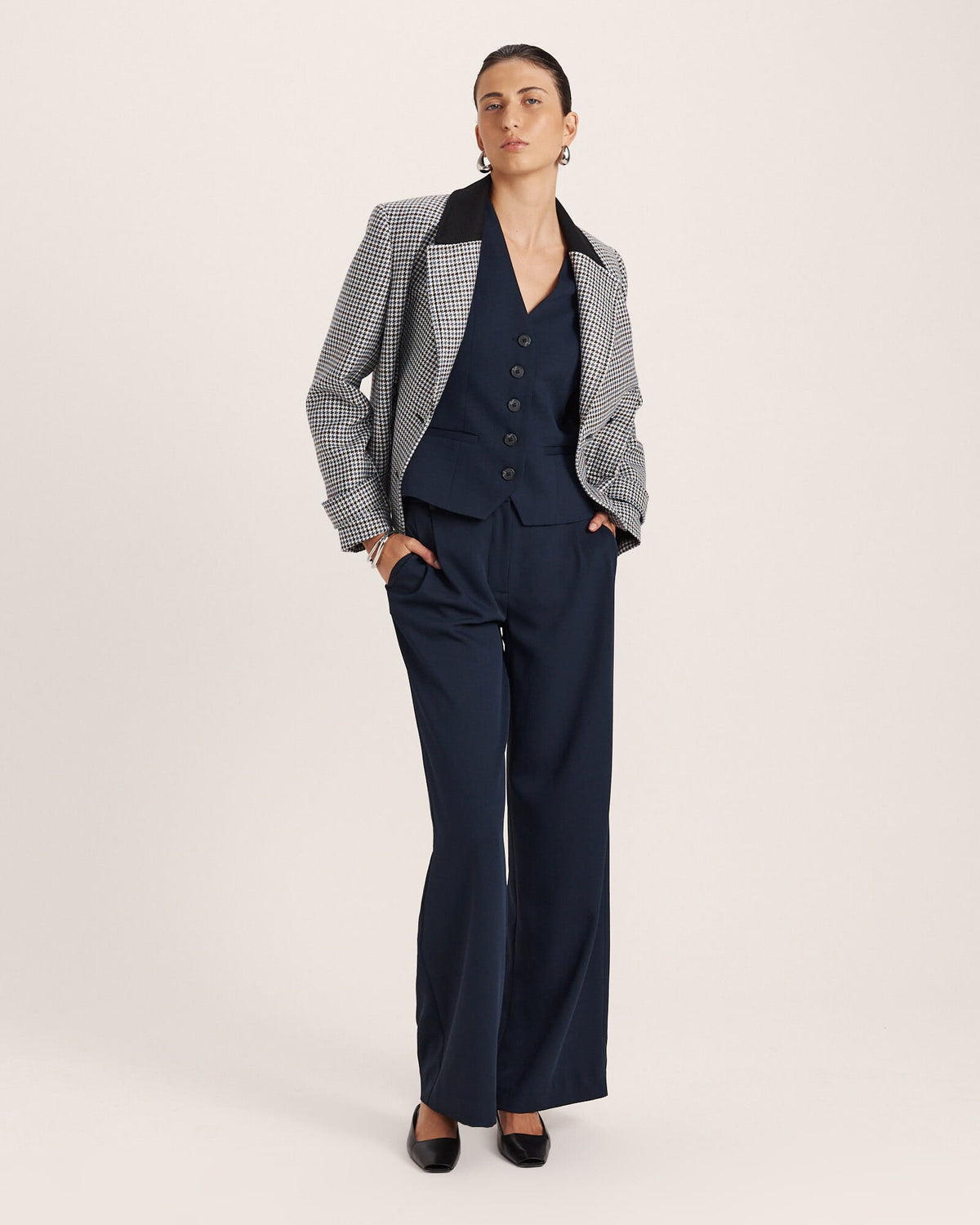 Prudence Wool Check Peacoat