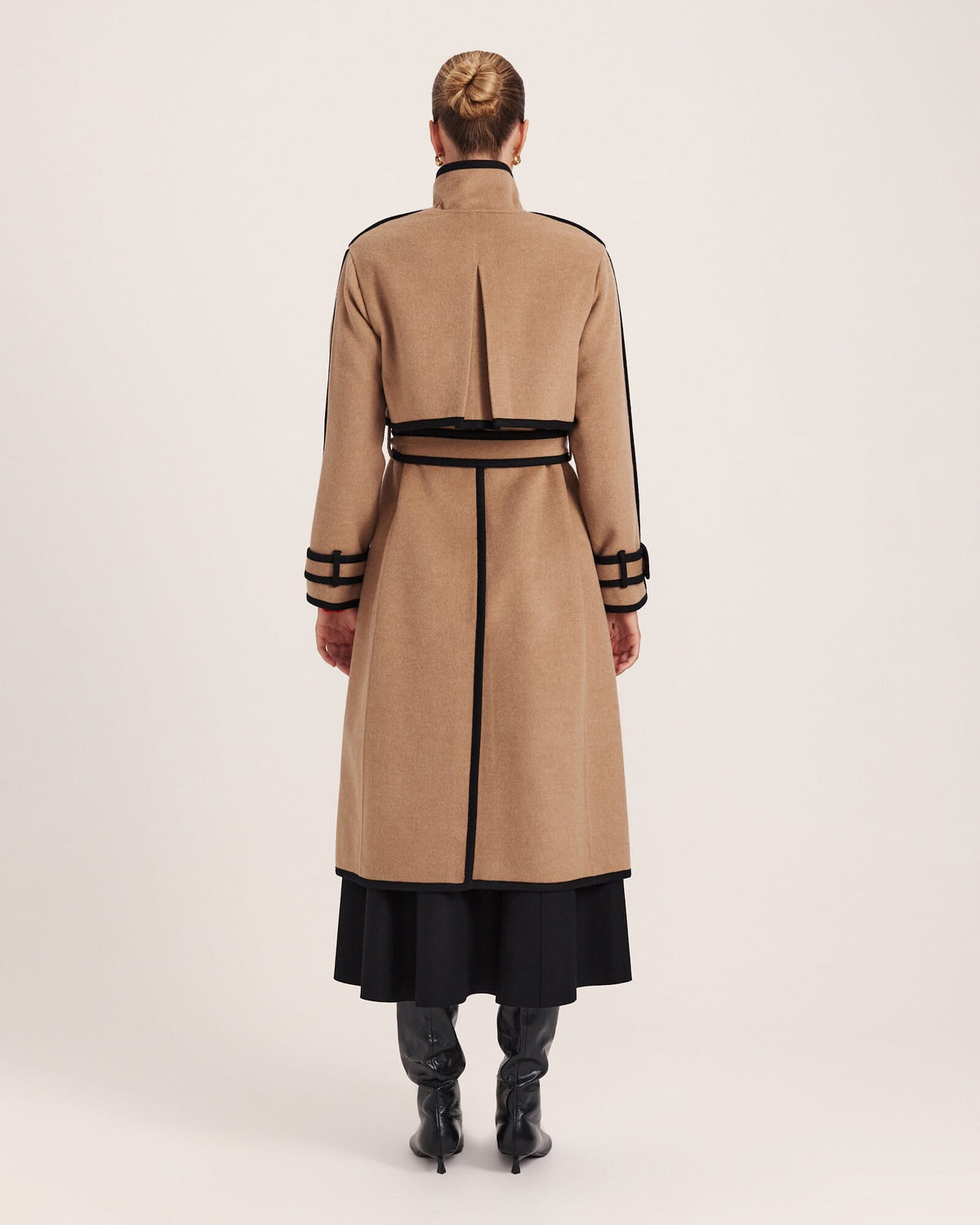 Kayla Wool Contrast Long Coat