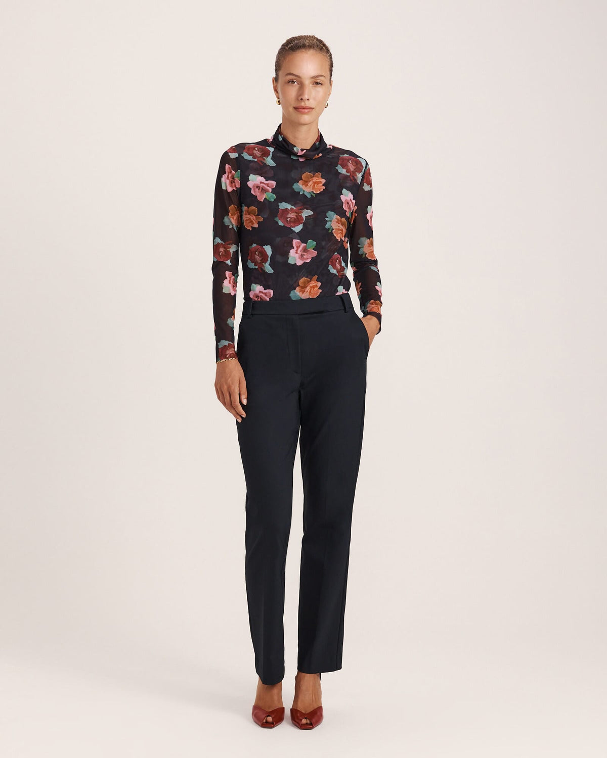 Tia Pintuck Slim Leg Pant