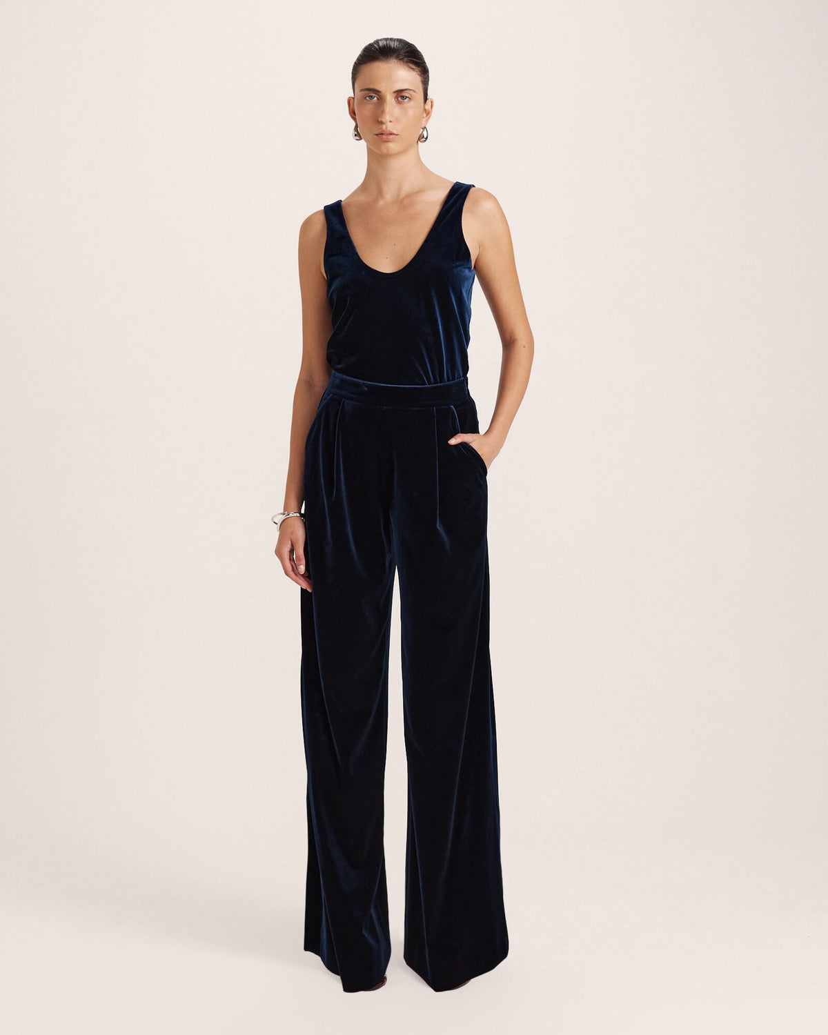 Lea Velvet Pleat Front Pant