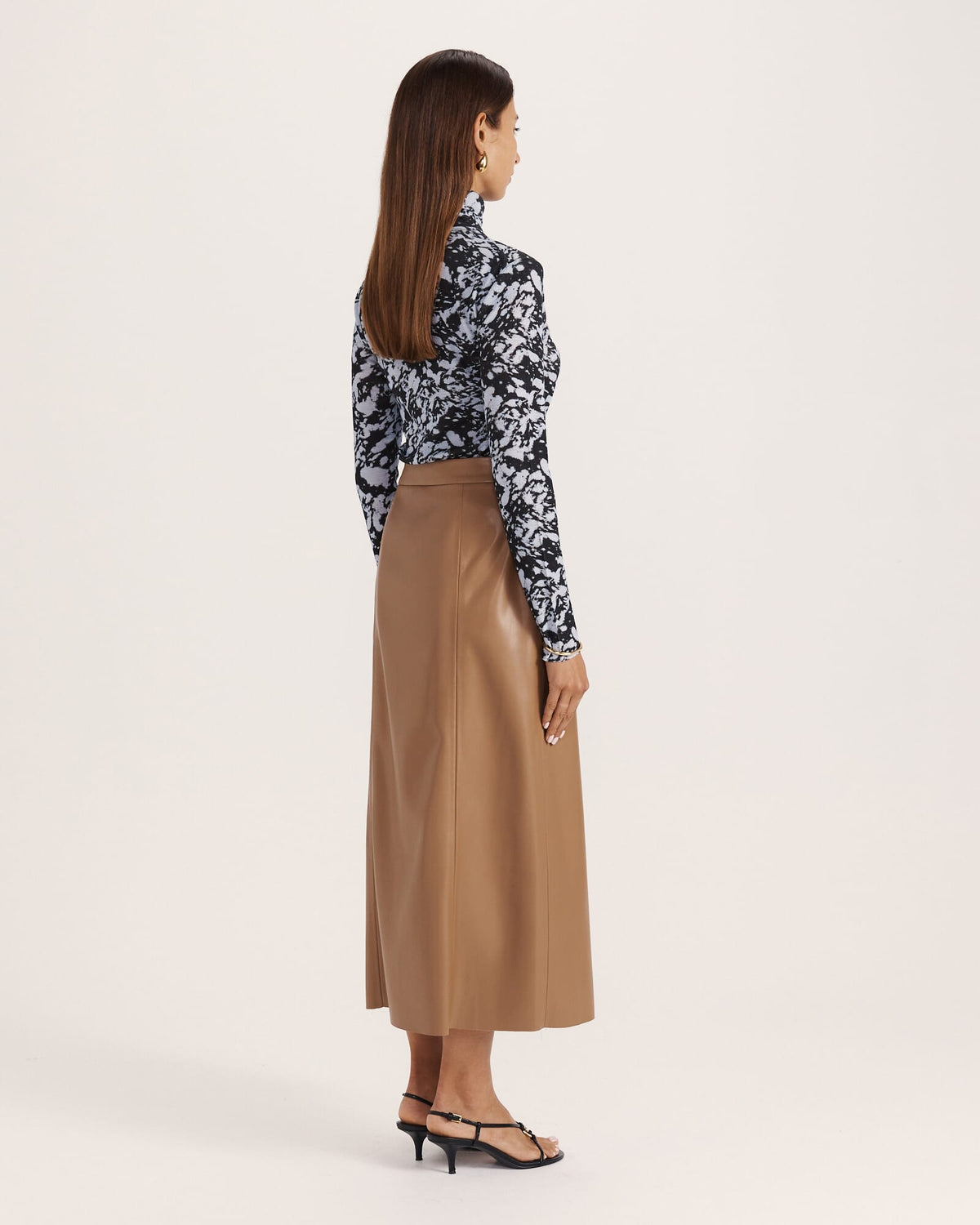 Viv Faux Leather Zip Front Skirt