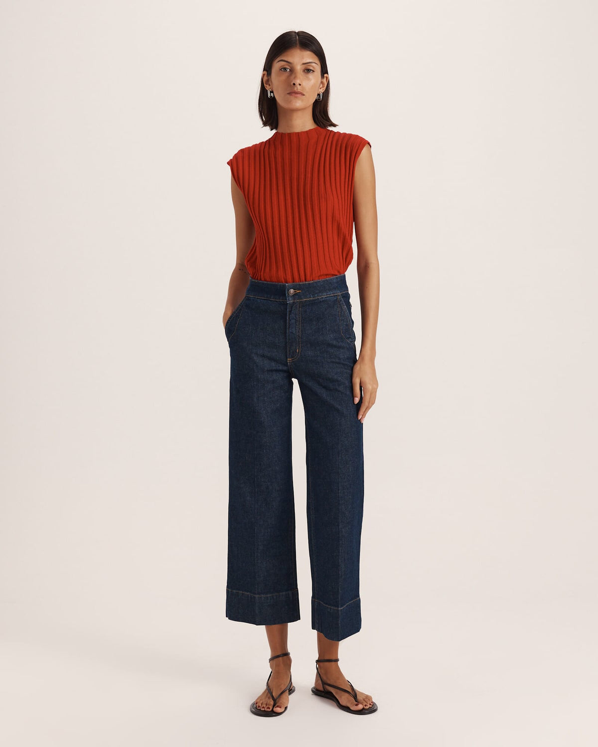 Ava Cropped Wide Leg Jean