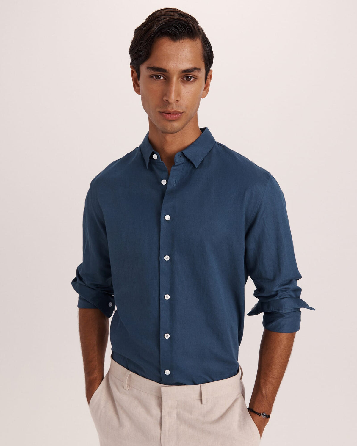 Reeves Long Sleeve Classic Linen Cotton Shirt
