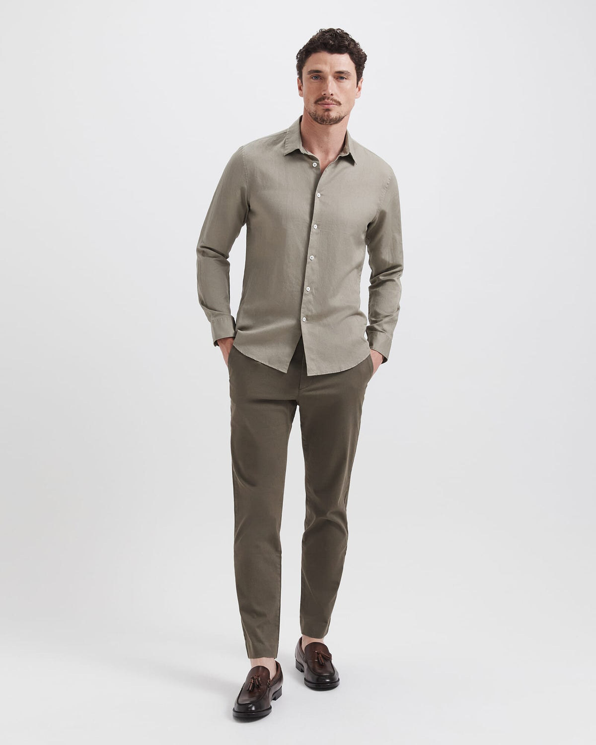 Reeves Long Sleeve Classic Linen Cotton Shirt
