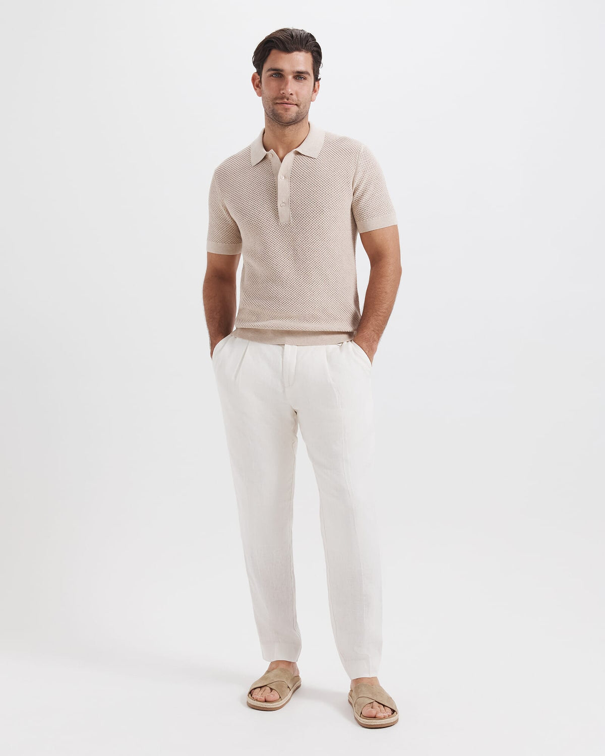 Dario Crochet Knit Polo