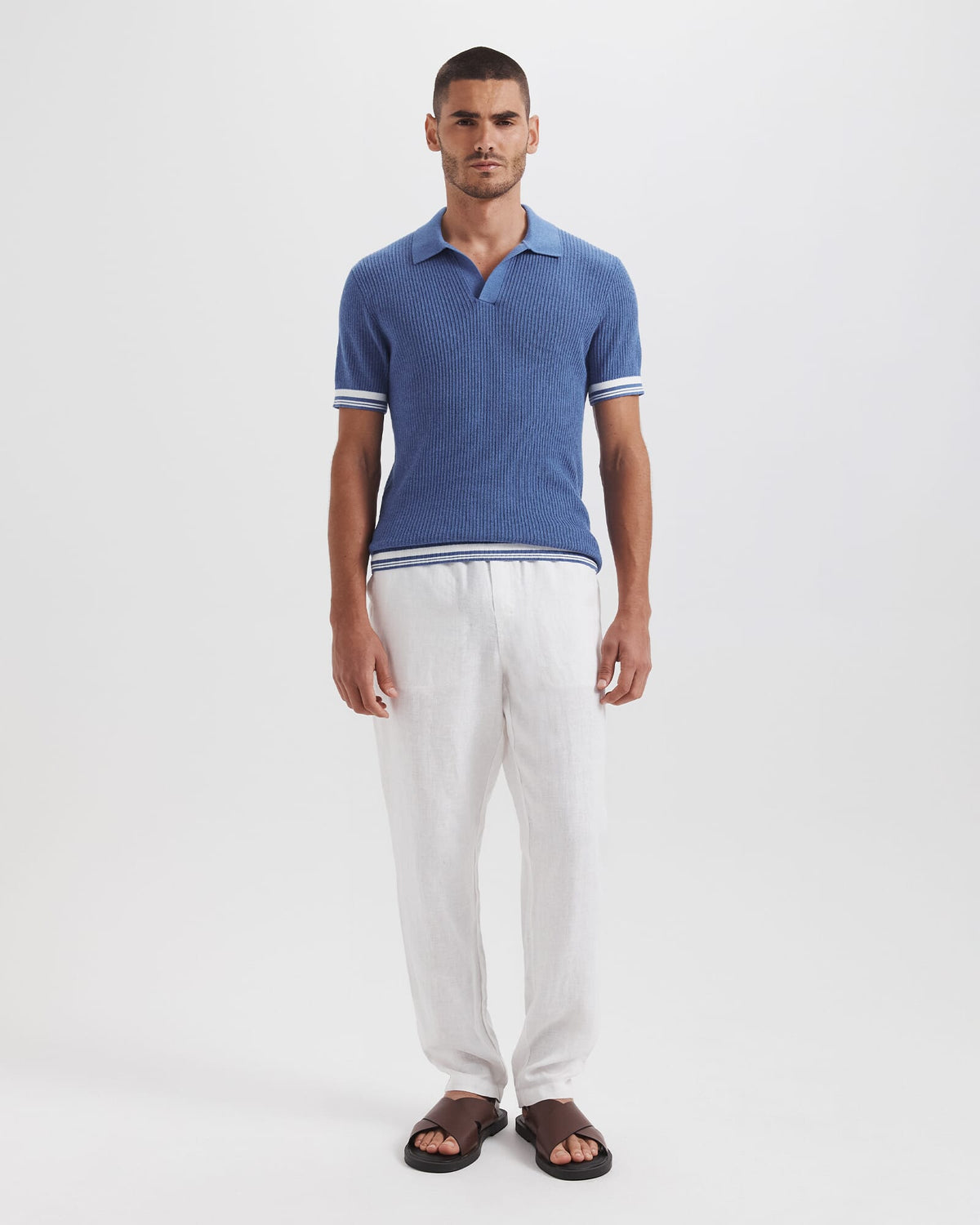 Nero Combed Cotton Knit Polo