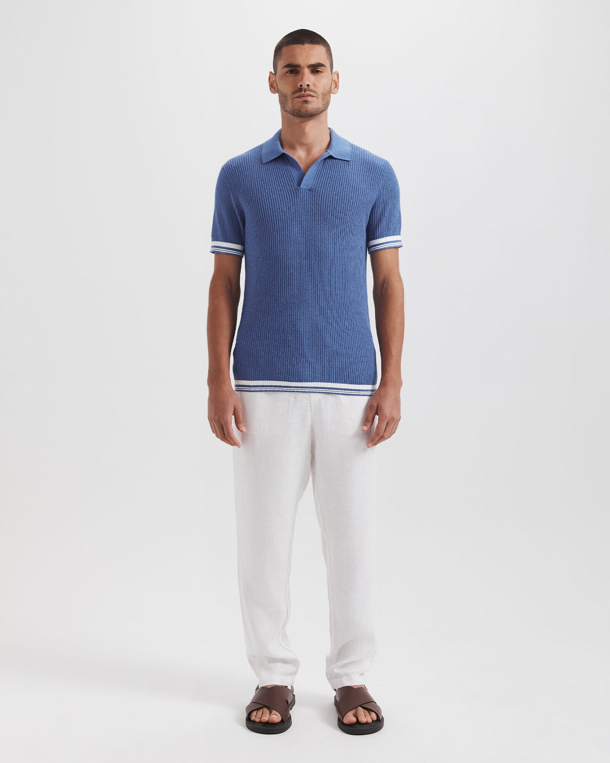 Nero Combed Cotton Knit Polo