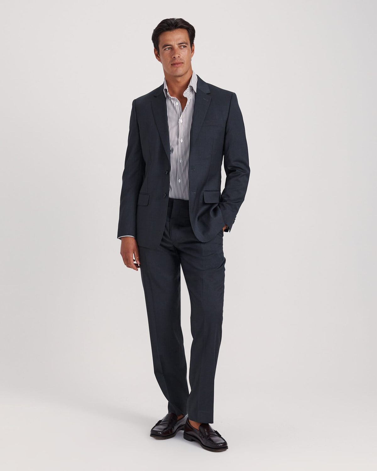 Calvin Long Sleeve Slim Stripe Shirt