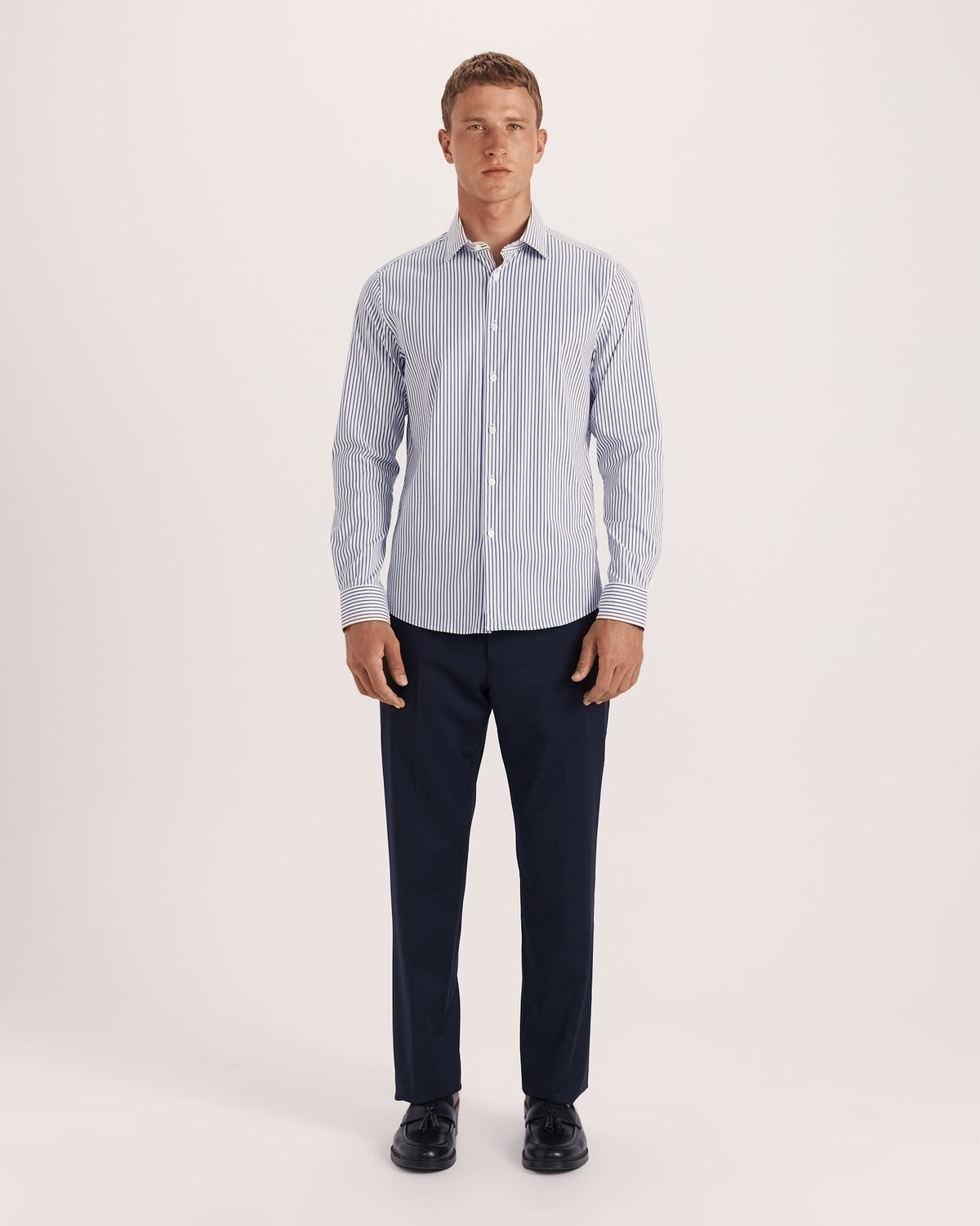 Calvin Long Sleeve Slim Stripe Shirt