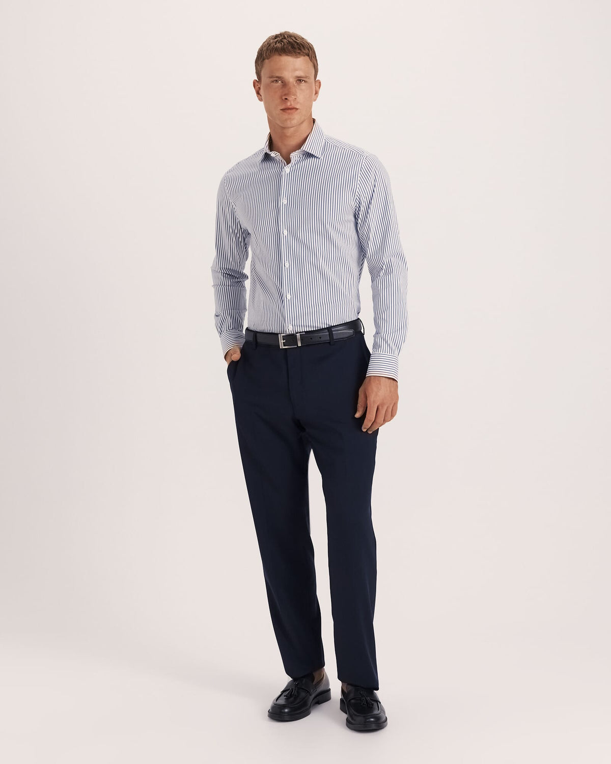 Calvin Long Sleeve Slim Stripe Shirt