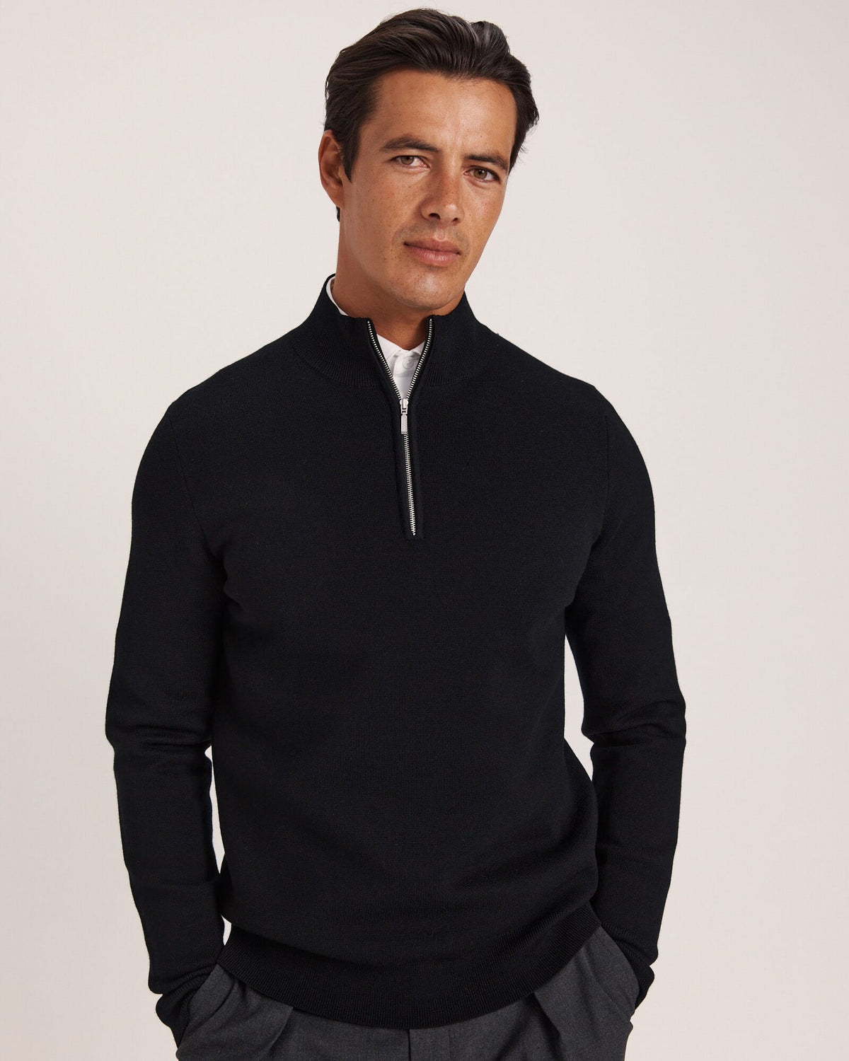 Franklin Quarter Zip Wool Knit Polo