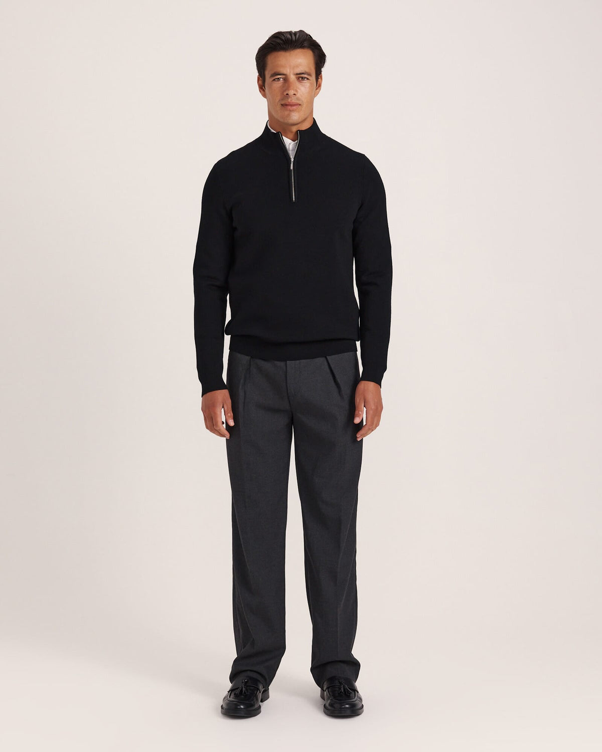 Franklin Quarter Zip Wool Knit Polo