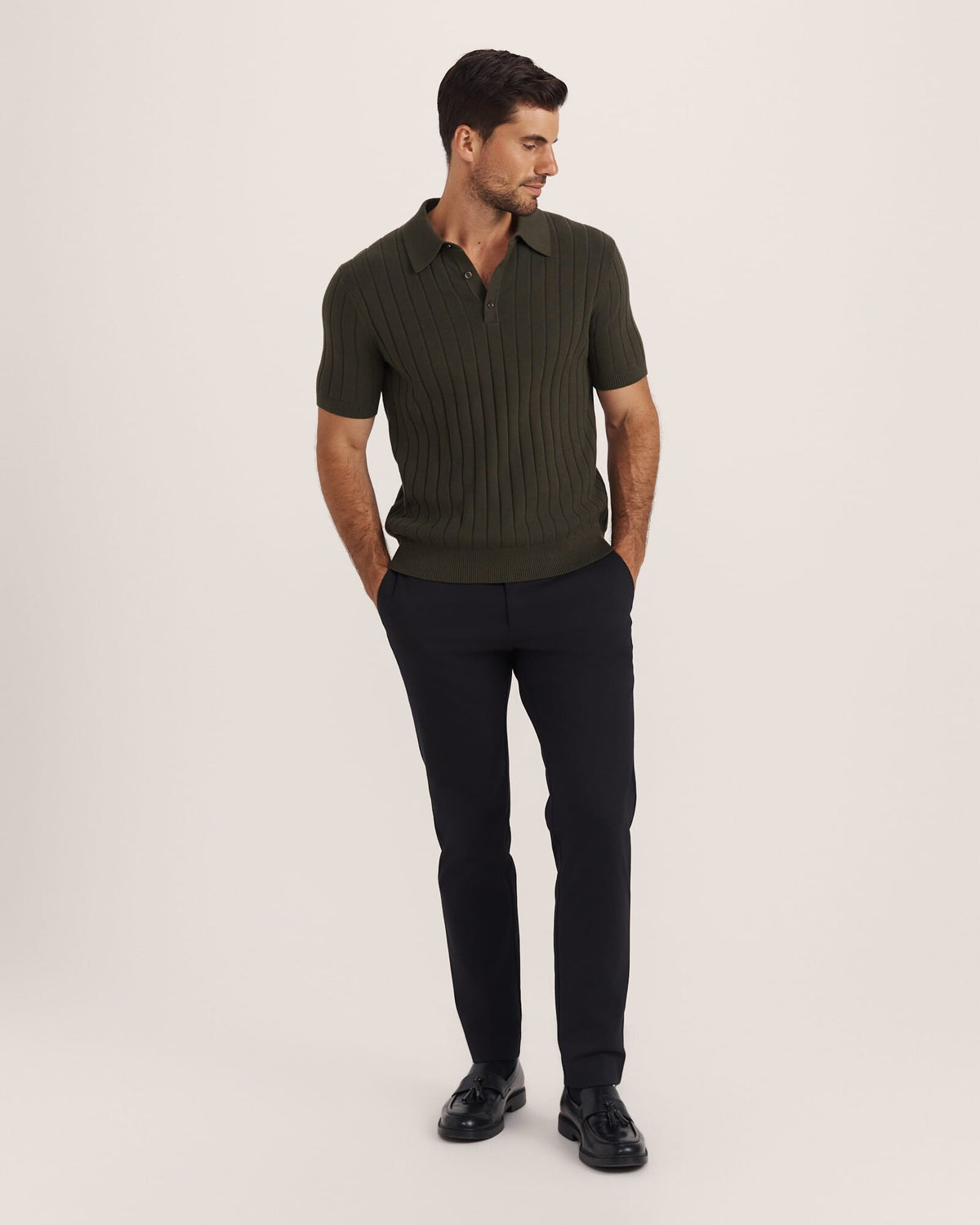 Erol Cotton Rib Knit Polo