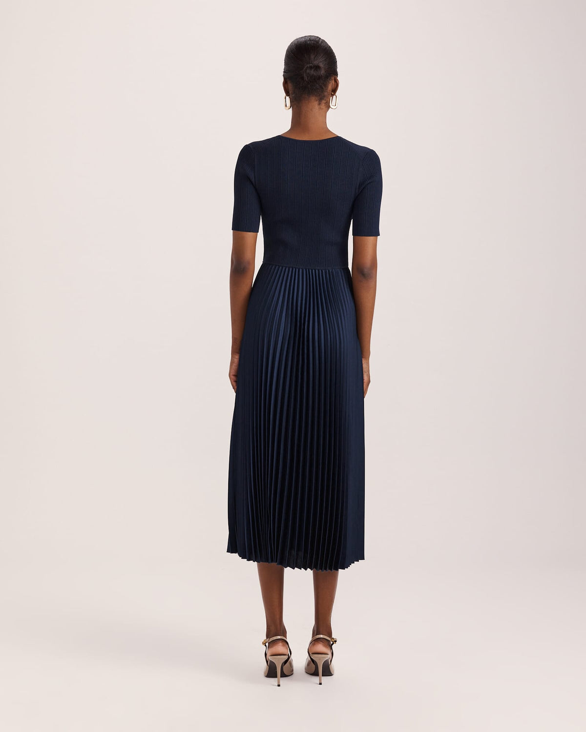 Vicky V-Neck Mixed Media Dress
