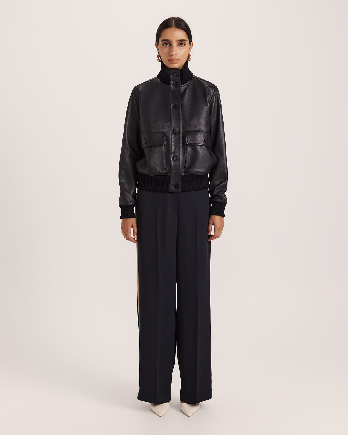 Elyse Leather Bomber