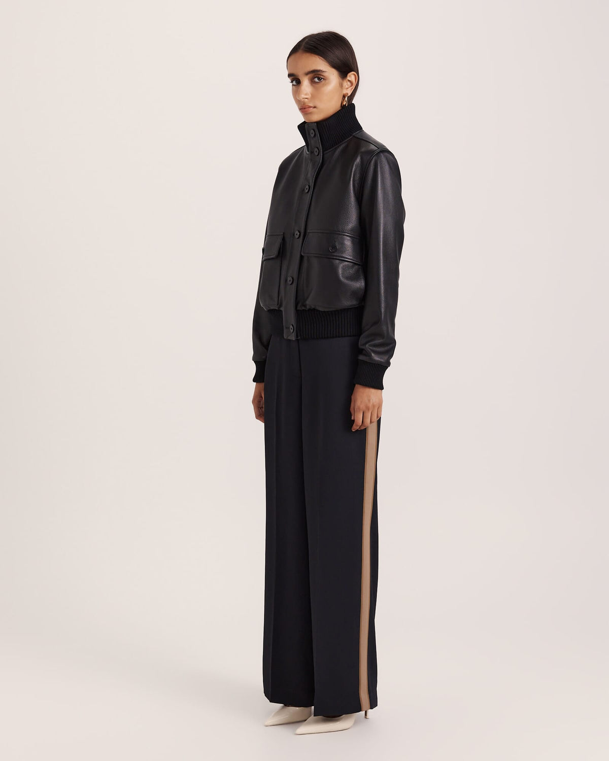 Elyse Leather Bomber