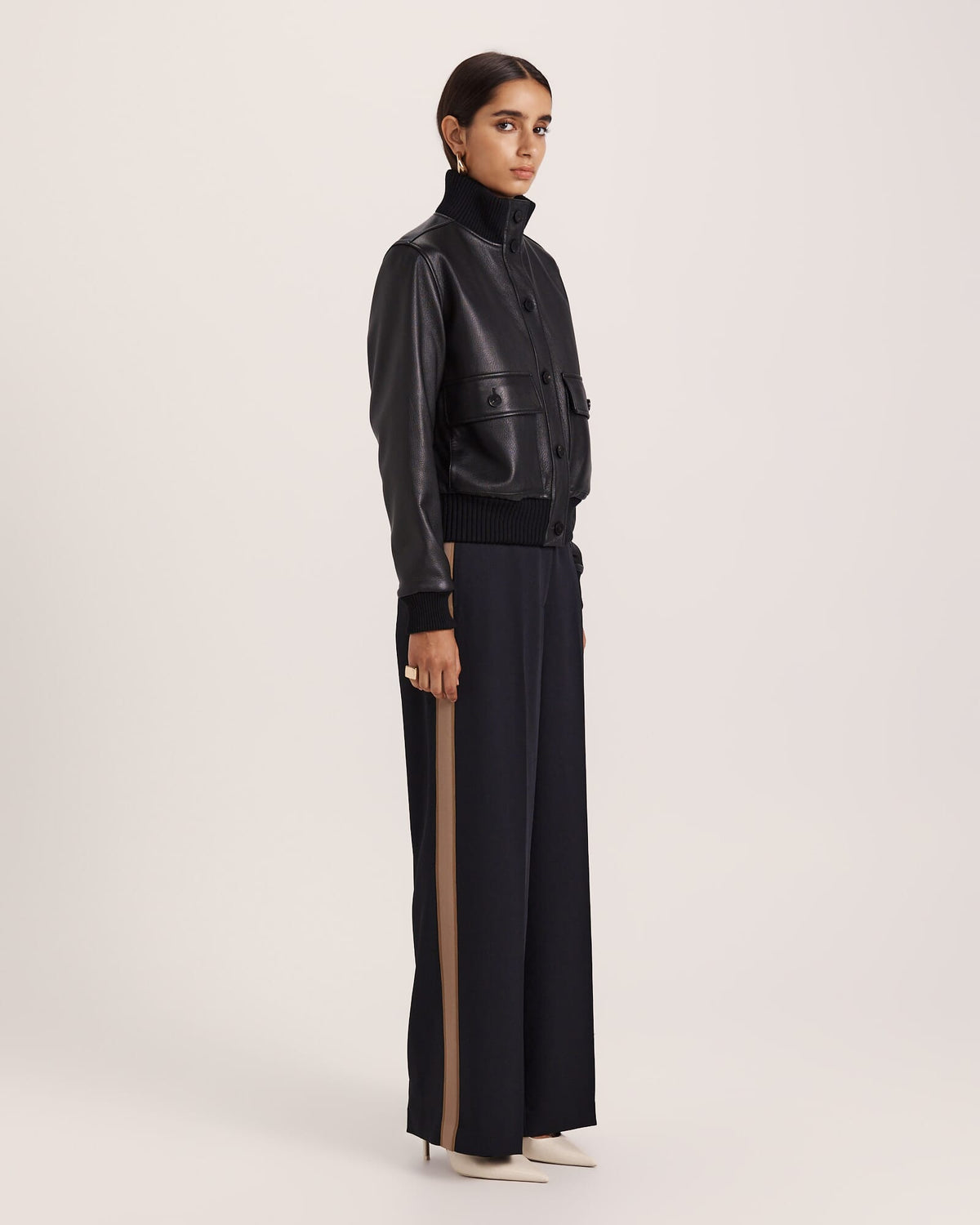 Elyse Leather Bomber