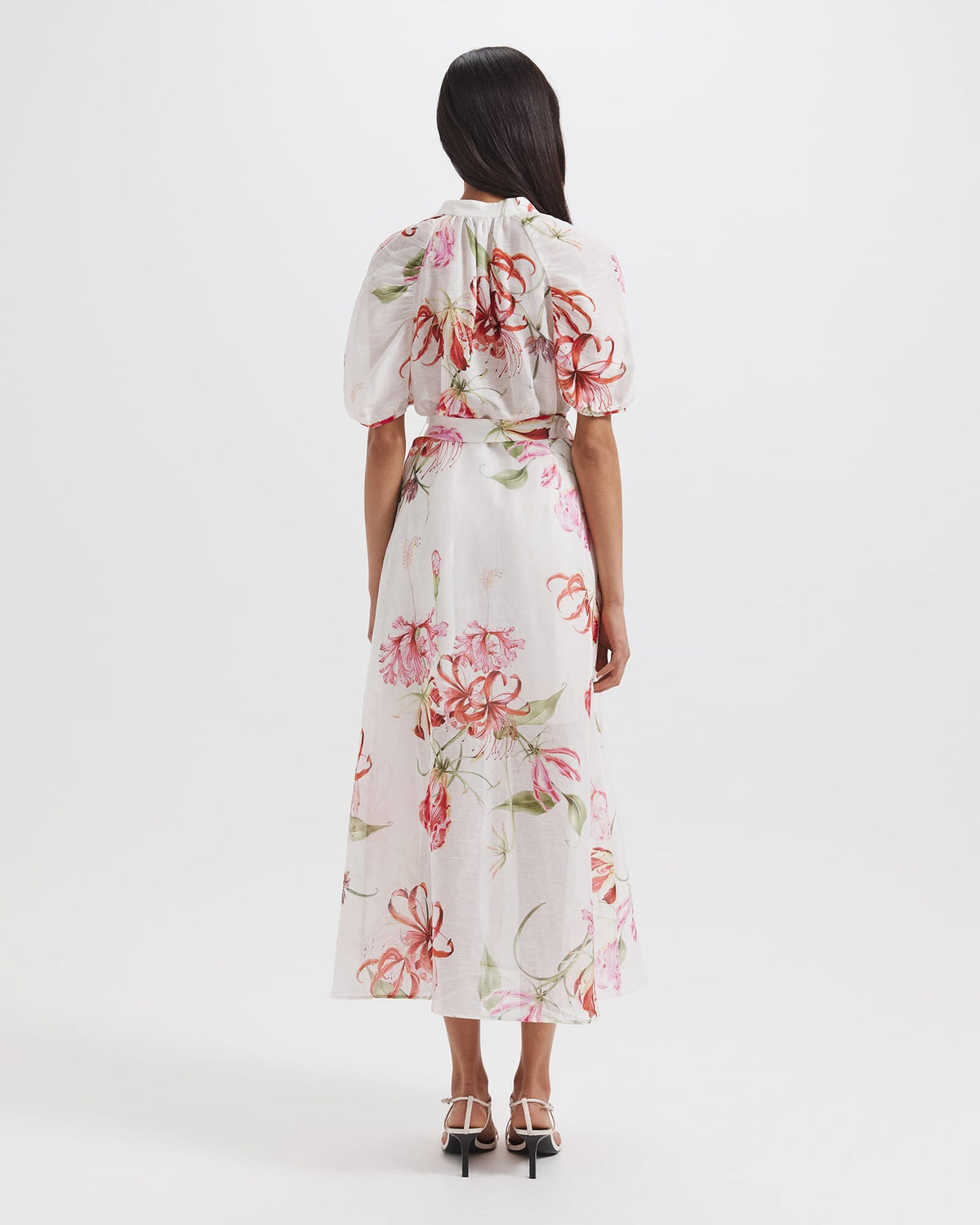 Mariposa Silk Linen Midi Dress