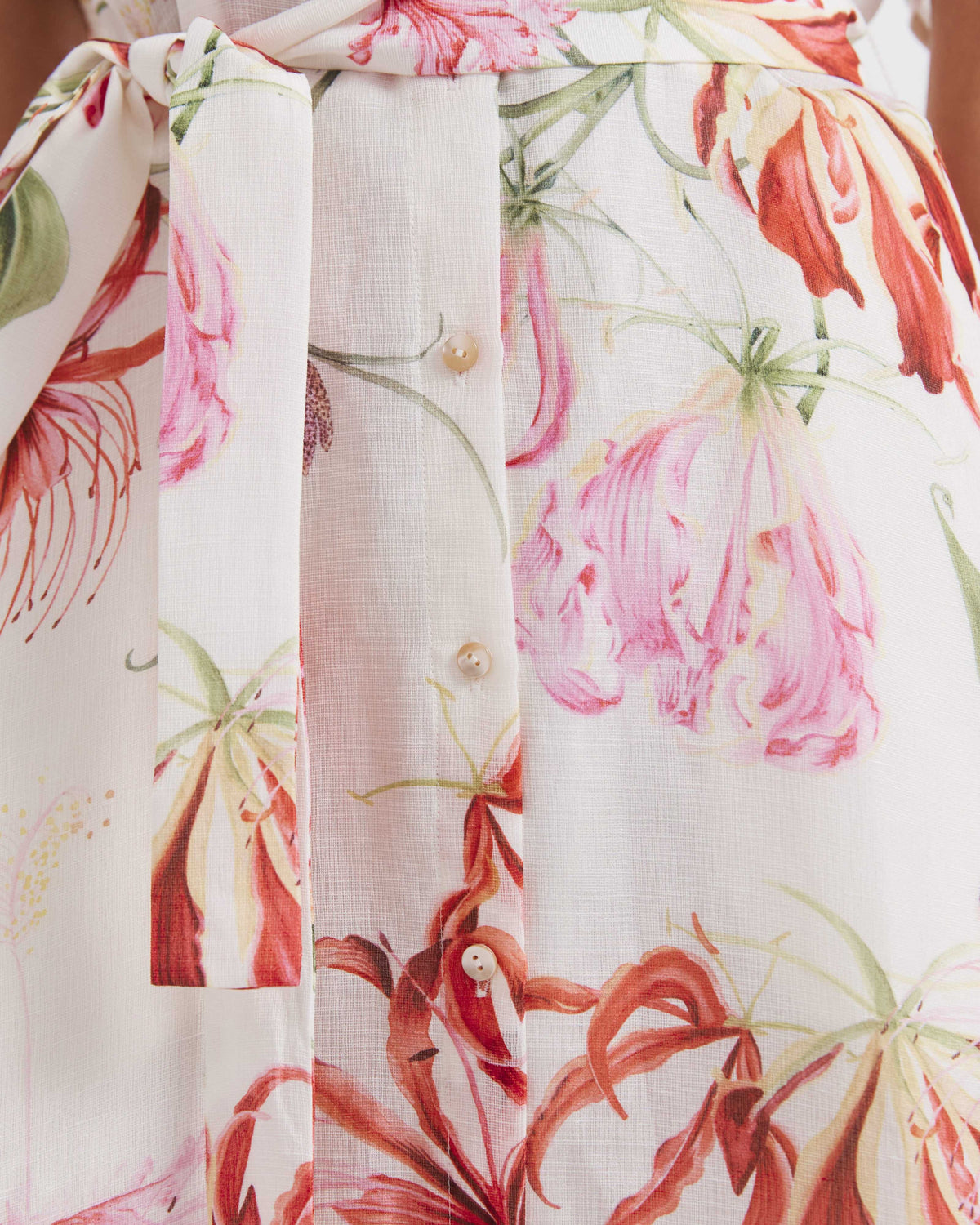 Mariposa Silk Linen Midi Dress