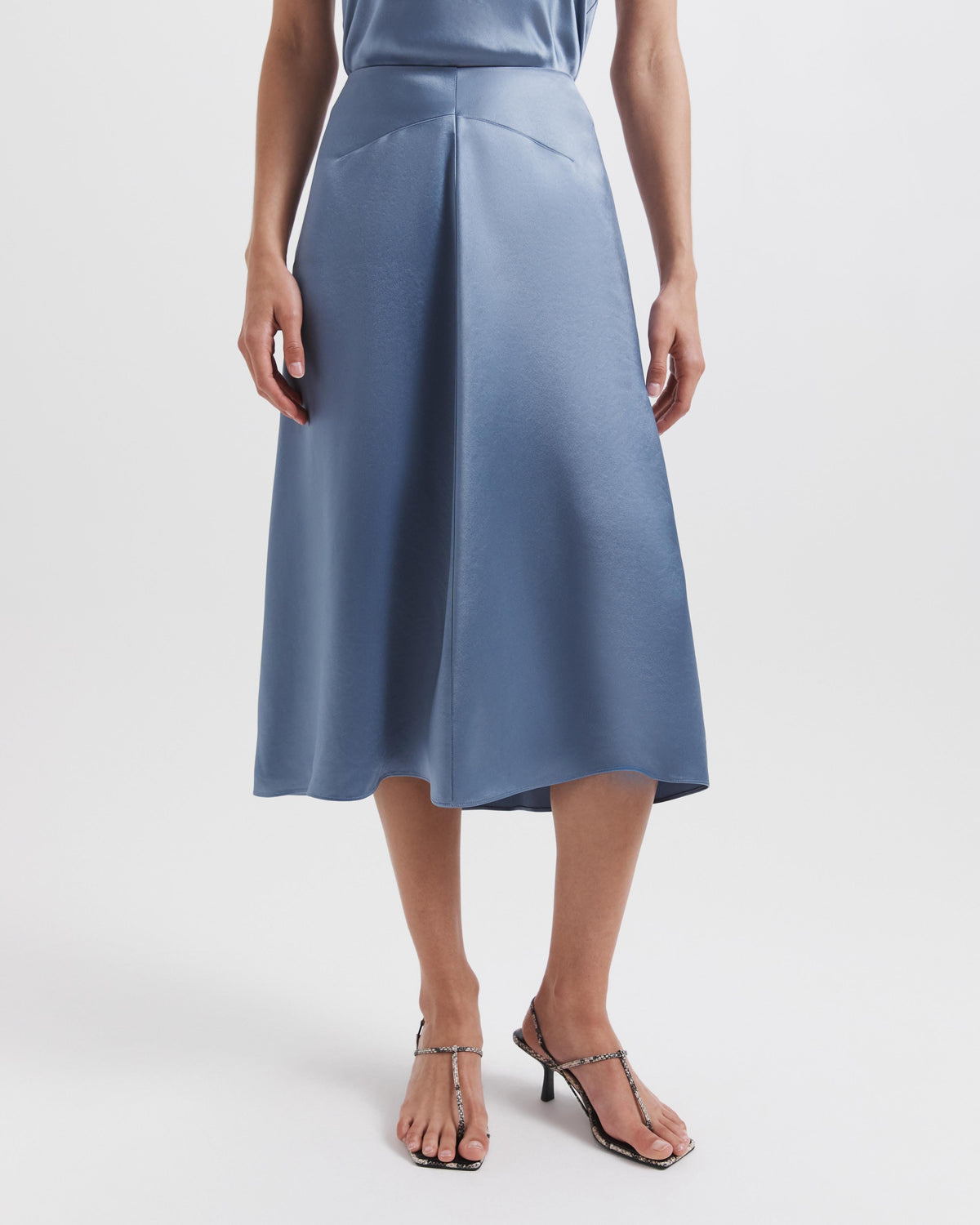 Sallee Draped Front Midi Skirt